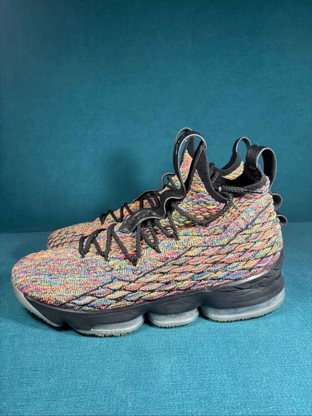 Nike LeBron 15 Fruity Pebbles Multicolor Mens Size 12 Basketball Shoes 897648-90
